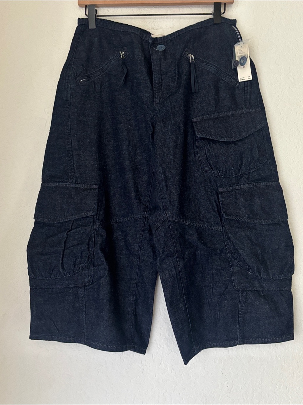 NWT Anthropologie Pilcro dark Denim cargo shorts size 27